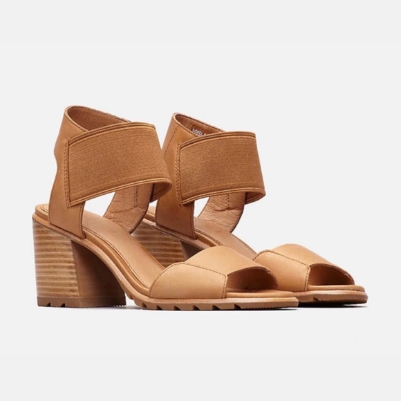 SOREL Nadia Block Heel Sandals Camel Size 9.5 - Picture 2 of 10